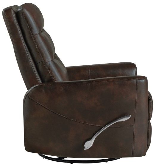 New Classic® Home Furnishings Takami Brown Manual Swivel Recliner-4