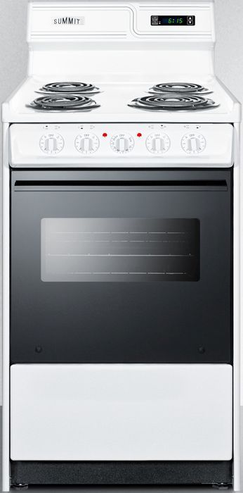 Summit® 20" White Freestanding Electric Range