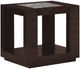 Monarch Specialties Inc. Espresso Accent Table with Glass Insert -0
