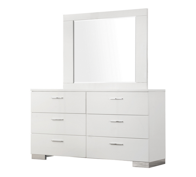 Coaster® Felicity 5-Piece Glossy White Full Bedroom Set-2