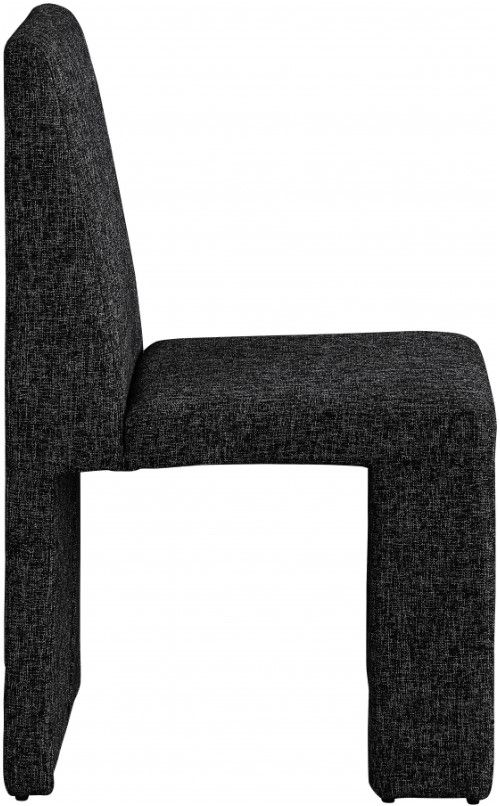 Meridian Furniture Benson Black Linen Textured Dining Chair-2