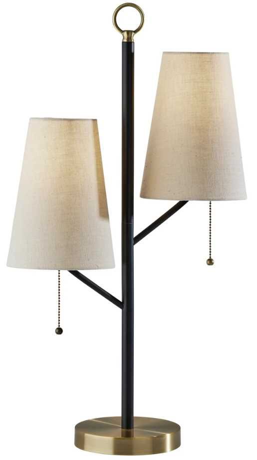Adesso® Daniel Antique Brass/Black Table Lamp-0