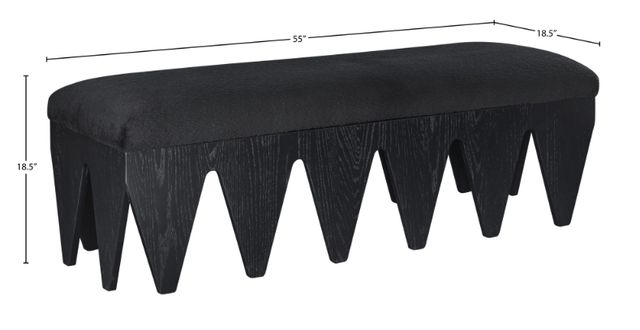 Meridian Furniture Altair Black 55" Upholstered Bench-3
