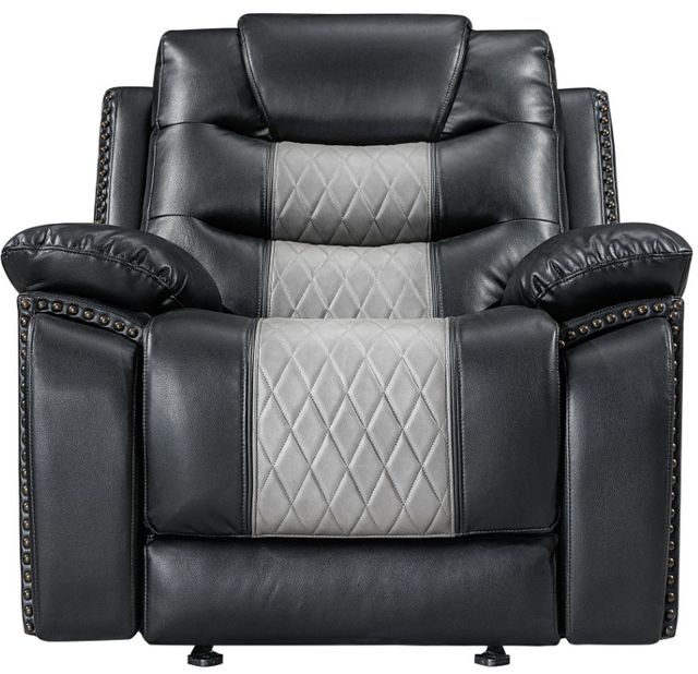 New Classic® Home Furnishings Nikko Black/Gray Power Glider Recliner-2