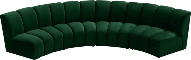 Meridian Furniture Infinity 4-Piece Green Velvet Modular Sectional-2