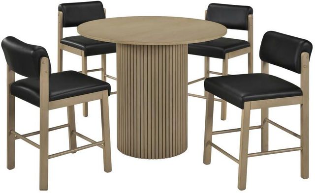 Coaster® Hamlyn 5-Piece Black/Natural Oak Counter Dining Set-0