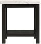 Elements International Marcello White Marble Top End Table with Black Base-2