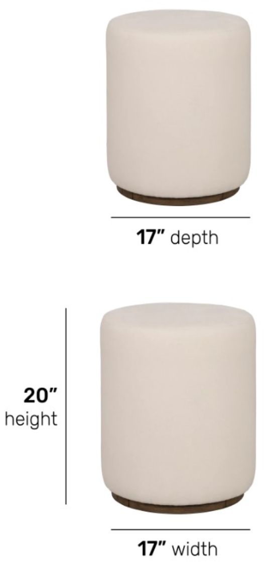 Flexsteel® Lyra Ivory Pouf-1