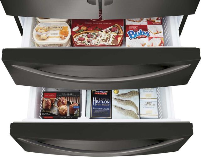 LG 36 in. 27.6 Cu. Ft. PrintProof™ Black Stainless Steel French Door Refrigerator-2