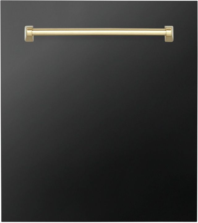 ZLINE Autograph Edition Tallac 24" Black Stainless Steel Dishwasher Panel-0
