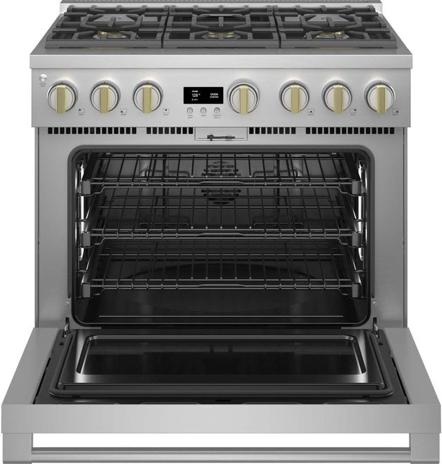 Monogram® Statement Collection 36" Stainless Steel Pro Style Dual Fuel Natural Gas Range-6