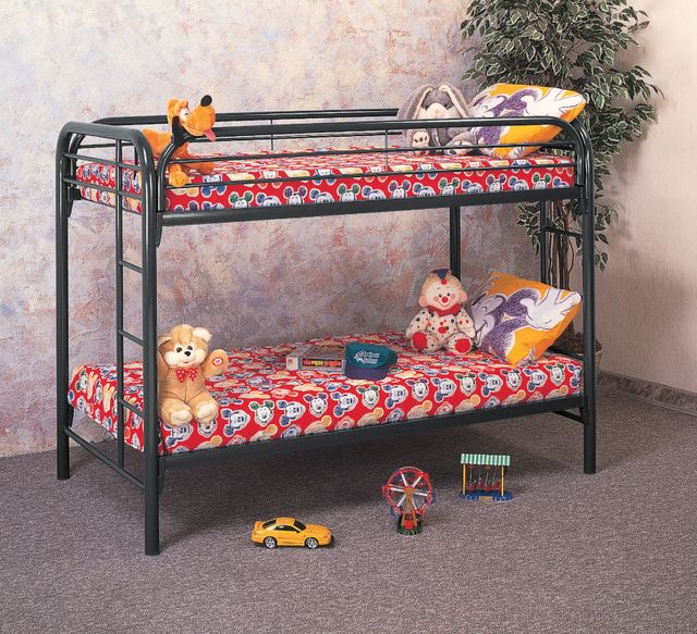 American Wholesale Furniture Black Twin/Twin Bunk Bed-1