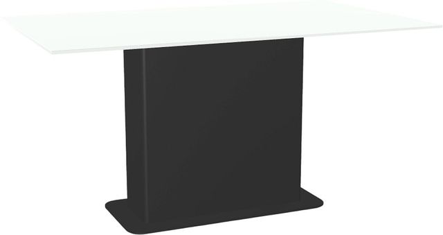 Amisco Customizable Lucarelli 60" Rectangular Dining Table with 0.5" White Glass Top-0
