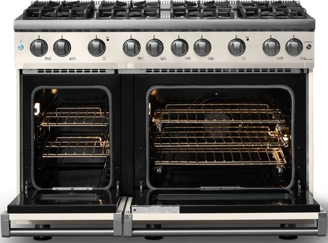Viking® 5 Series 48" Pure White Pro Style Gas (NG) Range with Polished Chrome Trim-1