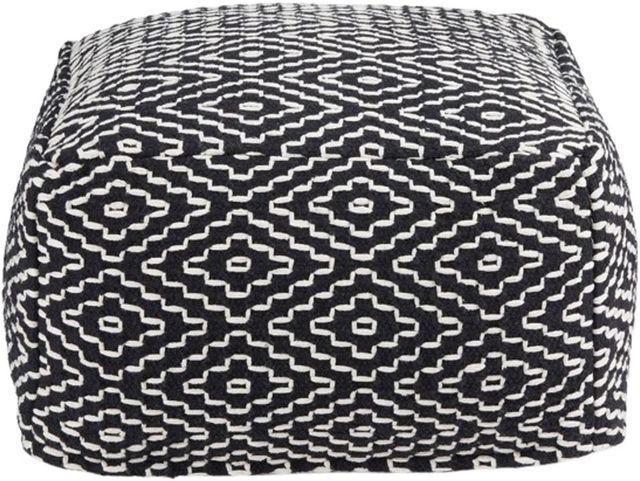 Signature Design by Ashley® Jasett Black/Ivory Pouf-1