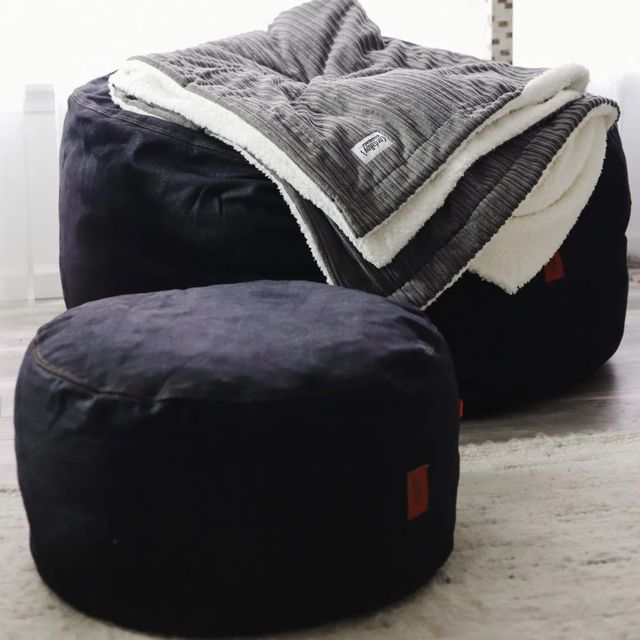CordaRoy's® Black Pouf Footstool-2