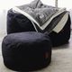 CordaRoy's® Black Pouf Footstool-2