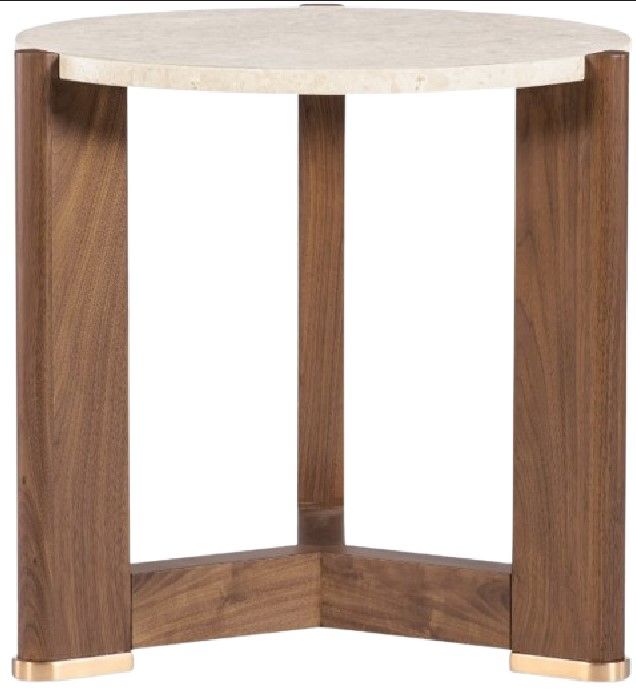 Hooker® Furniture Eleana Light Caramel Round End Table with Medium Wood Base-2
