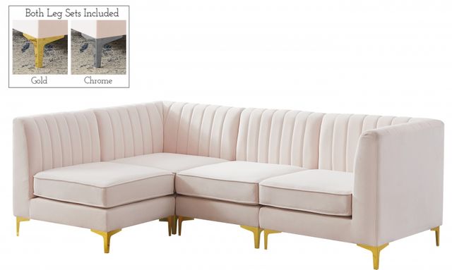 Meridian Furniture Alina Pink Velvet Modular Sectional-2