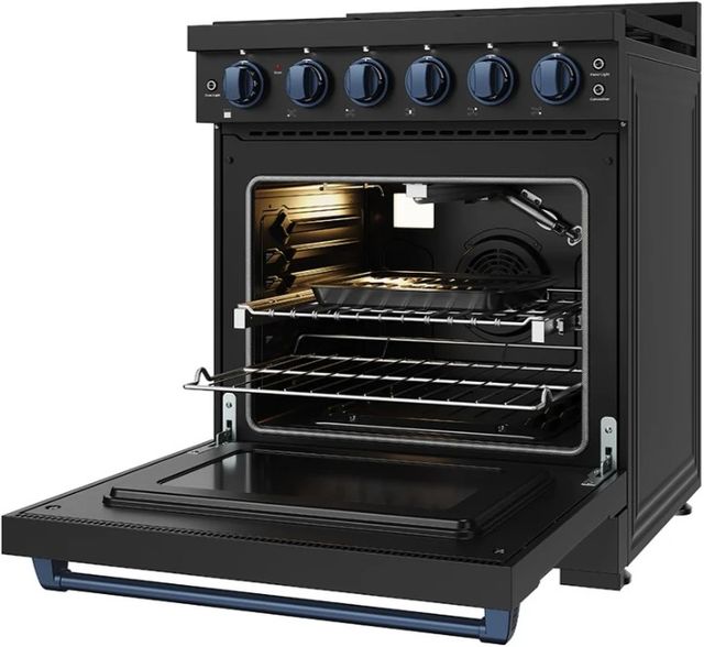 Thor Kitchen Gordon Ramsay Collection 30" Black Pro Style Liquid Propane Range with Precision Knob Control and Blue Trim-4