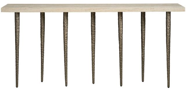 Universal Explore Home™ Avaline White Lowry Console Table with Nickel Base-1