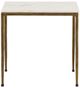 Dovetail Furniture Perujia White Side Table with Antique Brass Base-1