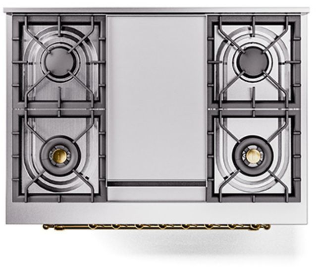 Ilve® Nostalgie II Series 36" Stainless Steel Pro Style Dual Fuel Range-2
