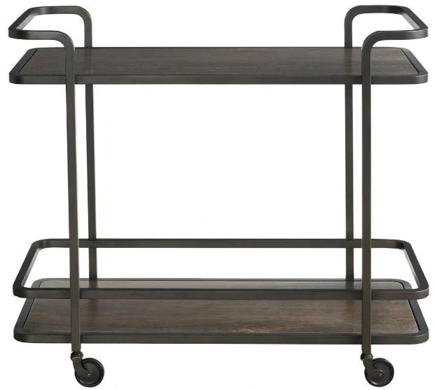 Universal Explore Home™ Modern Dark Gray/Smoked Bronze Bar Cart-0