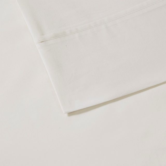 Olliix by Madison Park Ivory King Peached Percale Cotton Sheet Set-1