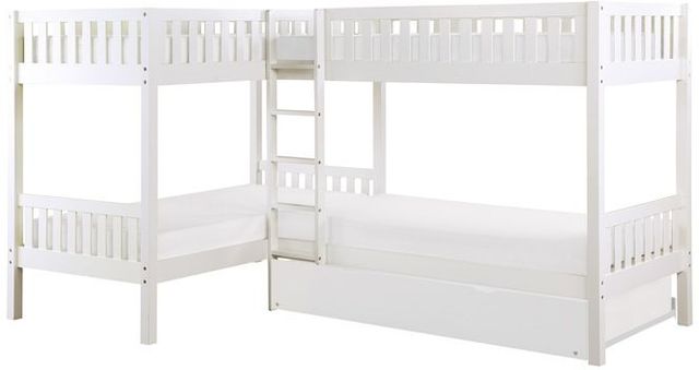 Homelegance® Galen White Corner Bunk Bed with Youth Twin Trundle-0