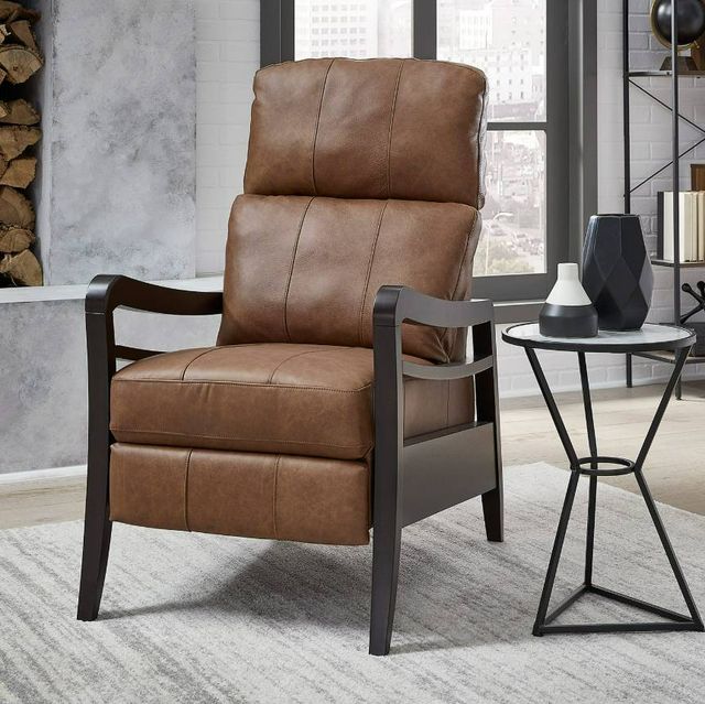 Best® Home Furnishings Customizable Ryberson Leather Power High Leg Recliner with Dark Walnut Legs-1