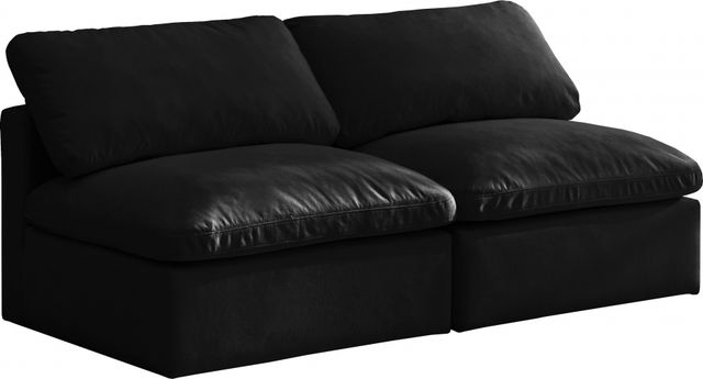 Meridian Furniture Plush Black Velvet Standard Cloud Modular Sofa-0