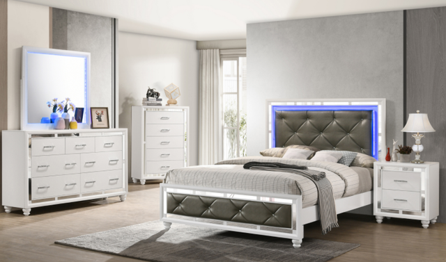 Coaster® Whitaker 5-Piece White Queen Bedroom Set with LED Lighting -0