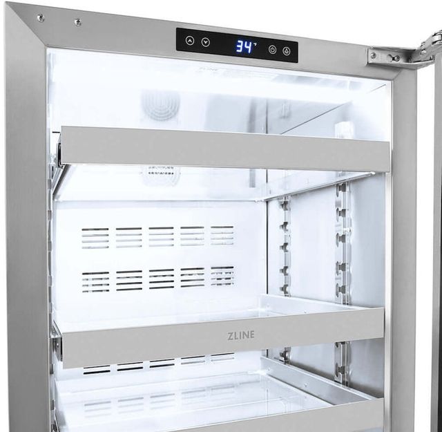 ZLINE Touchstone Autograph Edition 24" 5.2 Cu. Ft. Panel Ready Beverage Center with Glass Door and Polished Gold Handle-3