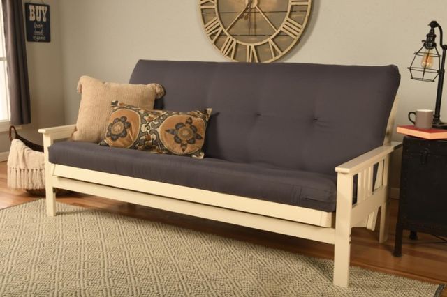 Kodiak Furniture Monterey Twill Gray/Antique White Full Futon with Mattress-1