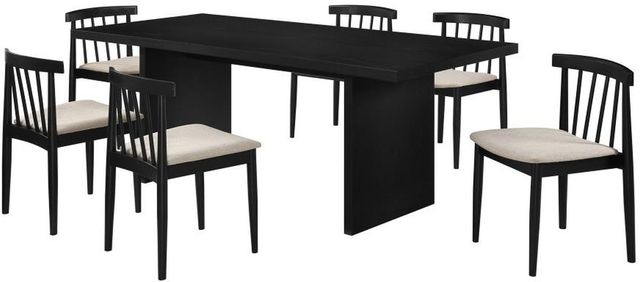 Coaster® Decker 7-Piece Black/Wheat Dining Table Set-0