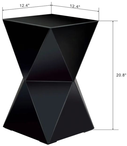 Stylecraft Black Glass Side Table-3