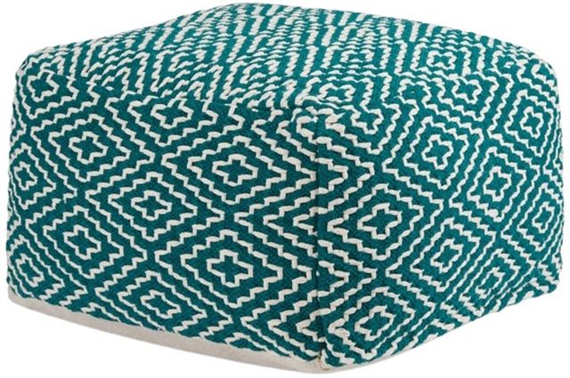 Signature Design by Ashley® Brynnsen Ivory/Teal Pouf