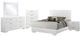 Coaster® Felicity 5-Piece Glossy White Queen Panel Bedroom Set with LED Mirror-0