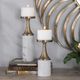 Uttermost® Castiel 2-Piece Antique Brushed Brass Candleholder Set-1