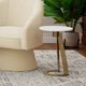 Devas Accent Table in White Marble and Brass-1
