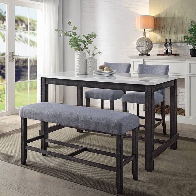 ACME Furniture Yelena White Counter Height Table with Weathered Espresso Base-1