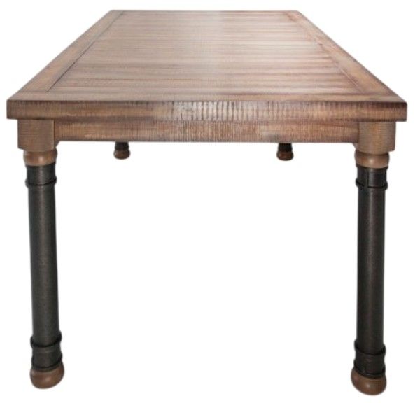 Michael Amini® Crossings Reclaimed Barn Dining Table with Gunmetal Base-3