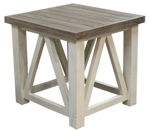 American Wholesale Furniture Spencer Granite/White End Table-0