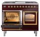 Ilve® Nostalgie II Noblesse 40'' Burgundy Pro Style Dual Fuel Range with Brass Trim-3
