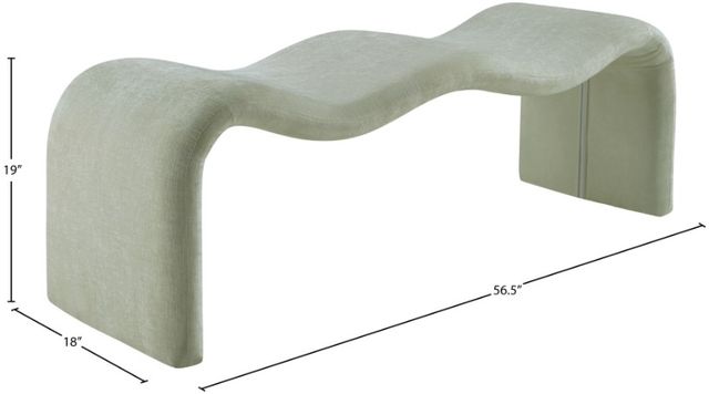 Meridian Furniture Willow Mint Chenille Bench-3