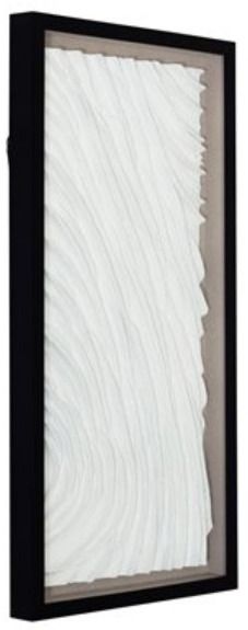 YHD White Textured Tranquility I 3D Wall Art-1