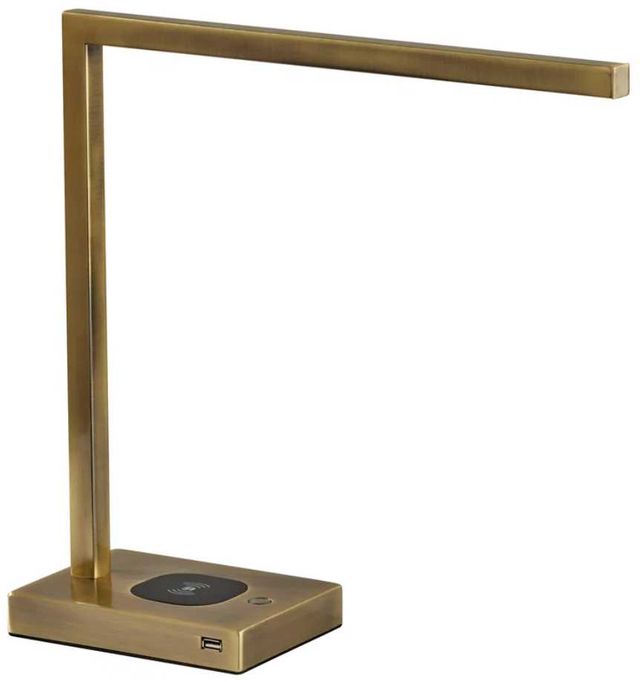 Adesso® Aidan Antique Brass AdessoCharge Charging Desk Lamp-0