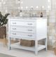 Furniture of America® Reston White 37" Vanity with Top/Sink-0