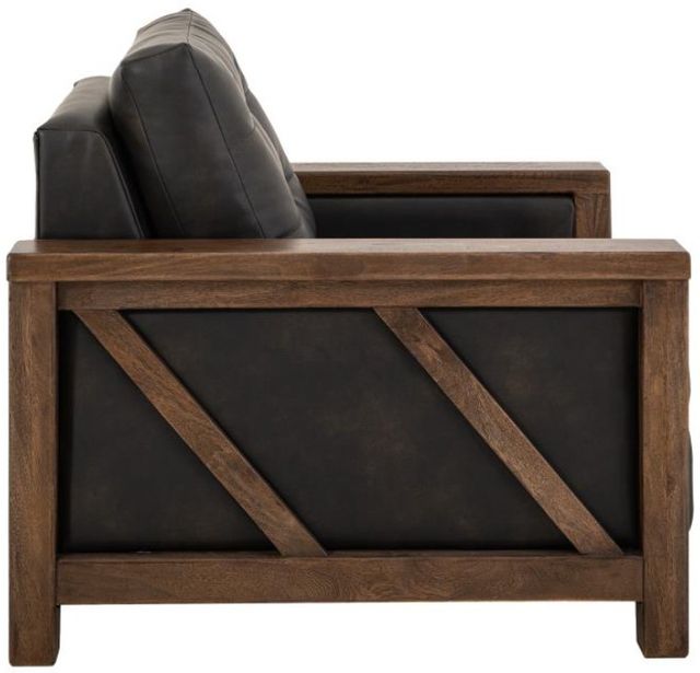 International Furniture Direct Walnut Black/Lacquer Reddish Brown Accent Chair-3